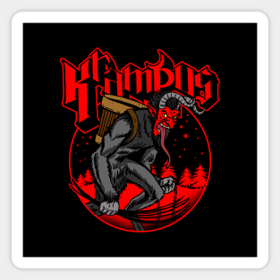 Krampus Ghost Metal Christmas Merry Krampus Band Parody Magnet